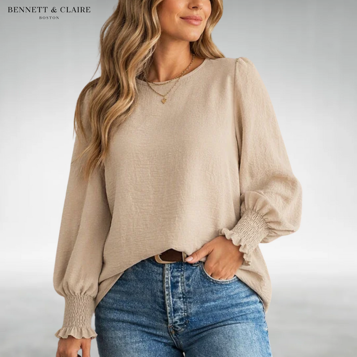 Maureen Elegant Puff-Sleeve Blouse