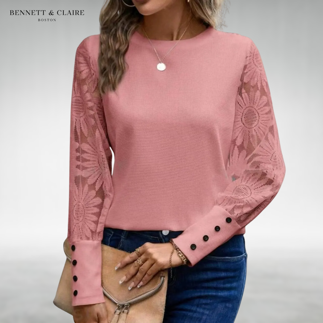 Monica™ Elegant Lace Sleeve Top