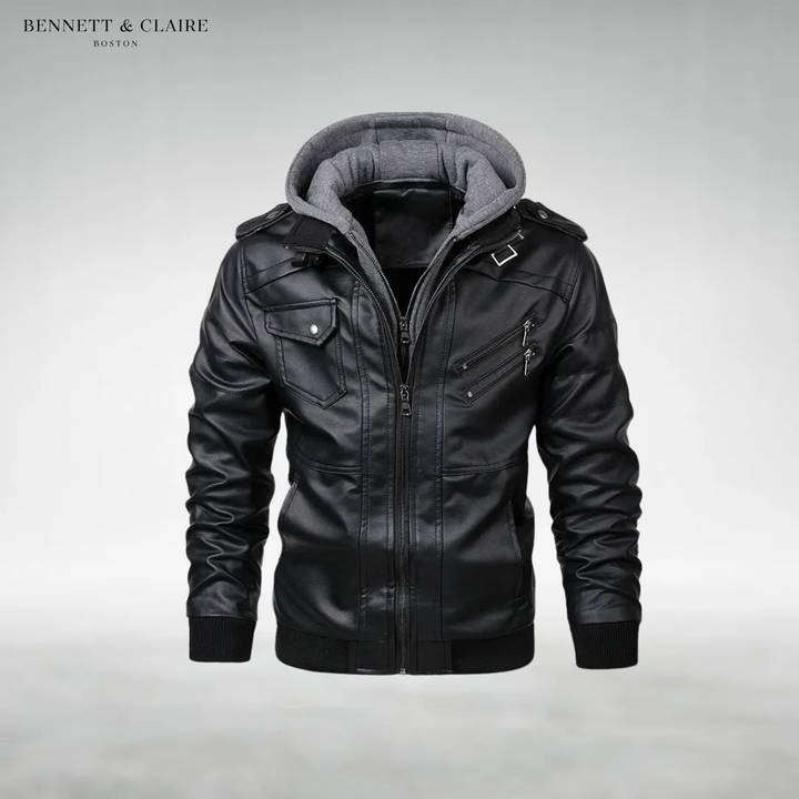Henry Hooded Leather Jacket