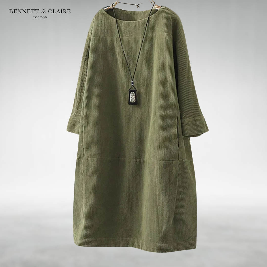 Amy™ Relaxed Corduroy Midi Dress – Bennett & Claire