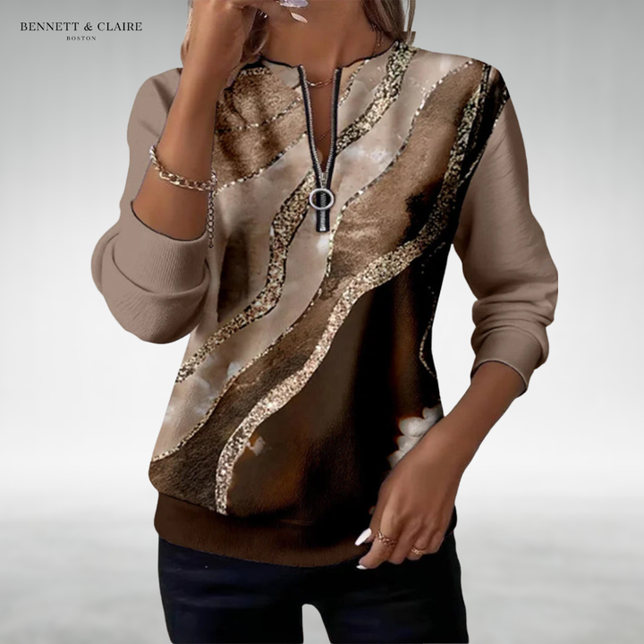 Elise™ Vintage Zip Sweater