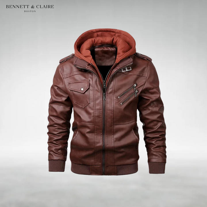 Henry Hooded Leather Jacket