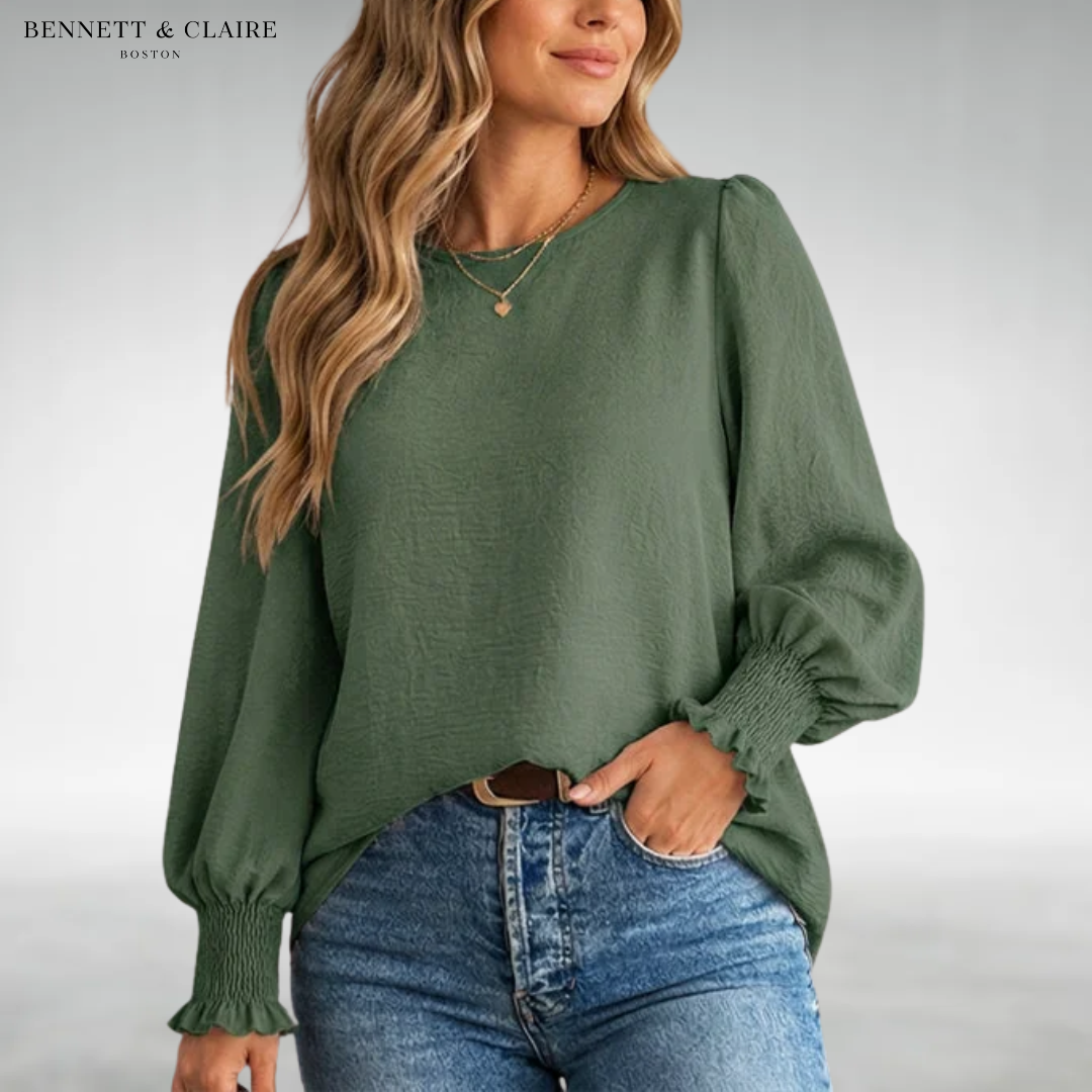 Maureen Elegant Puff-Sleeve Blouse
