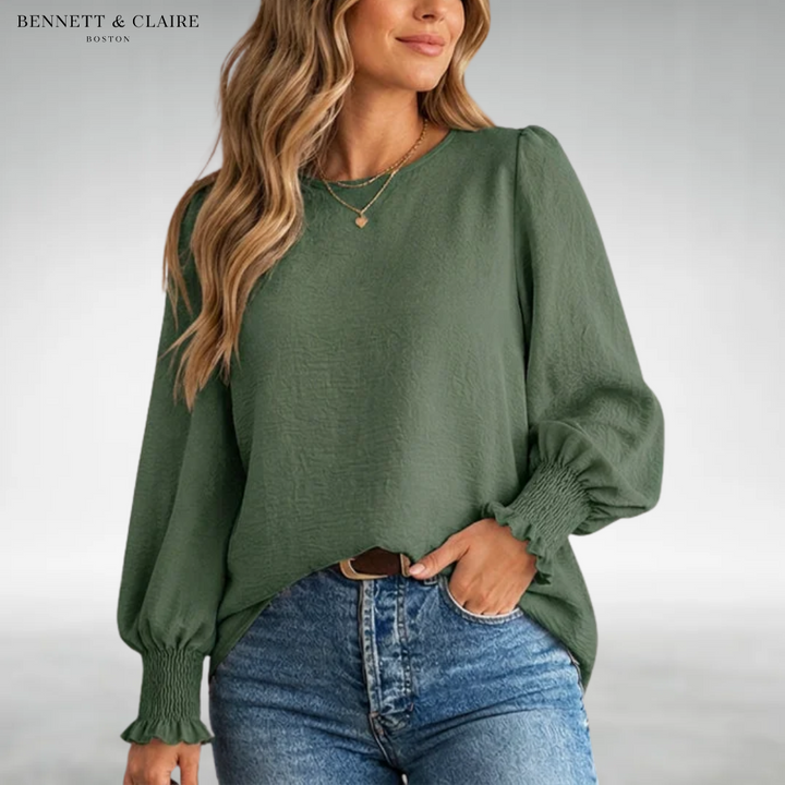 Maureen Elegant Puff-Sleeve Blouse