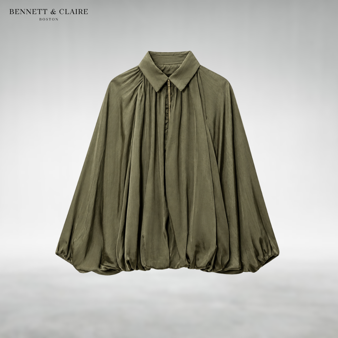 Olla Pleated Zip-Up Jacket