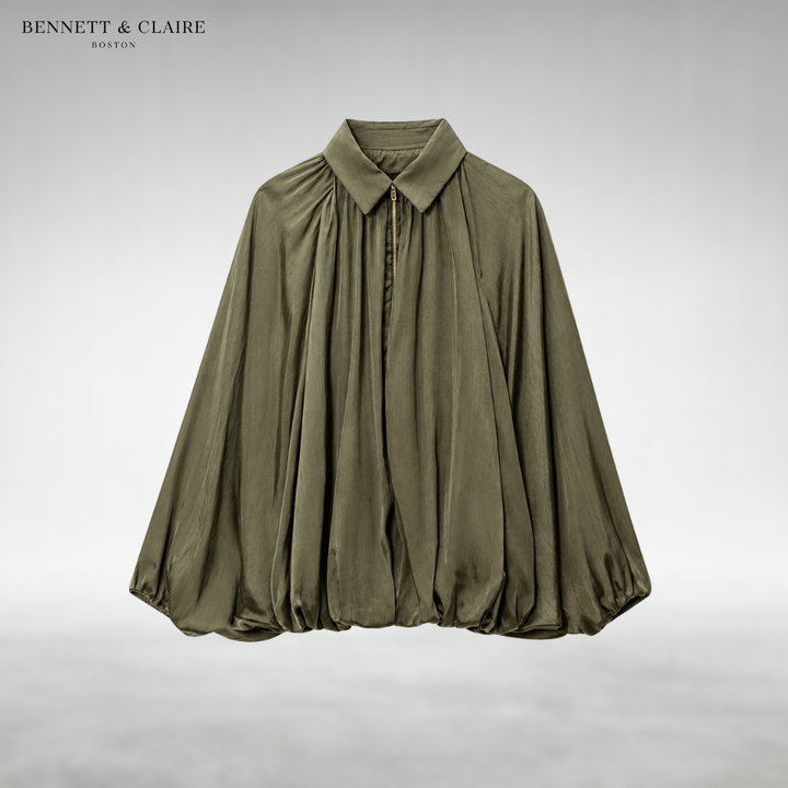 Olla Pleated Zip-Up Jacket