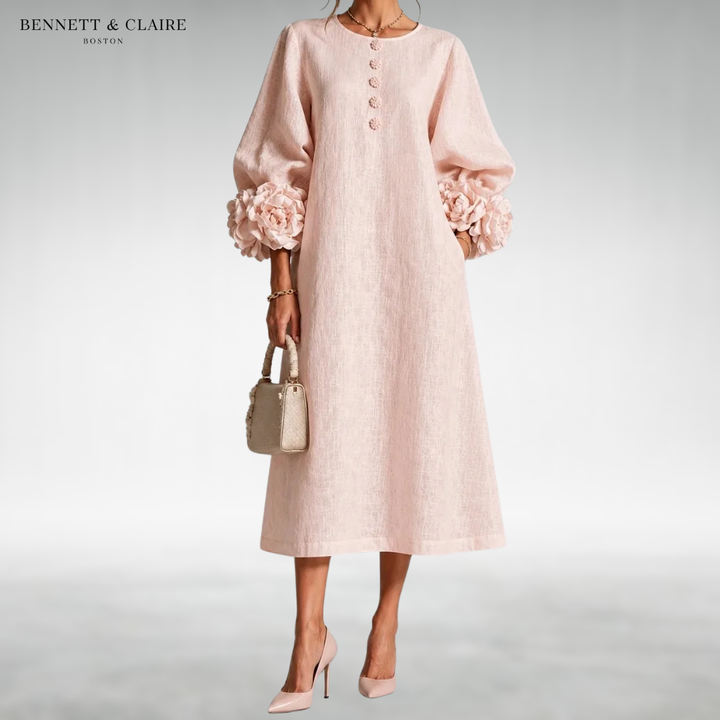 Amelia Floral Sleeve Midi Dress