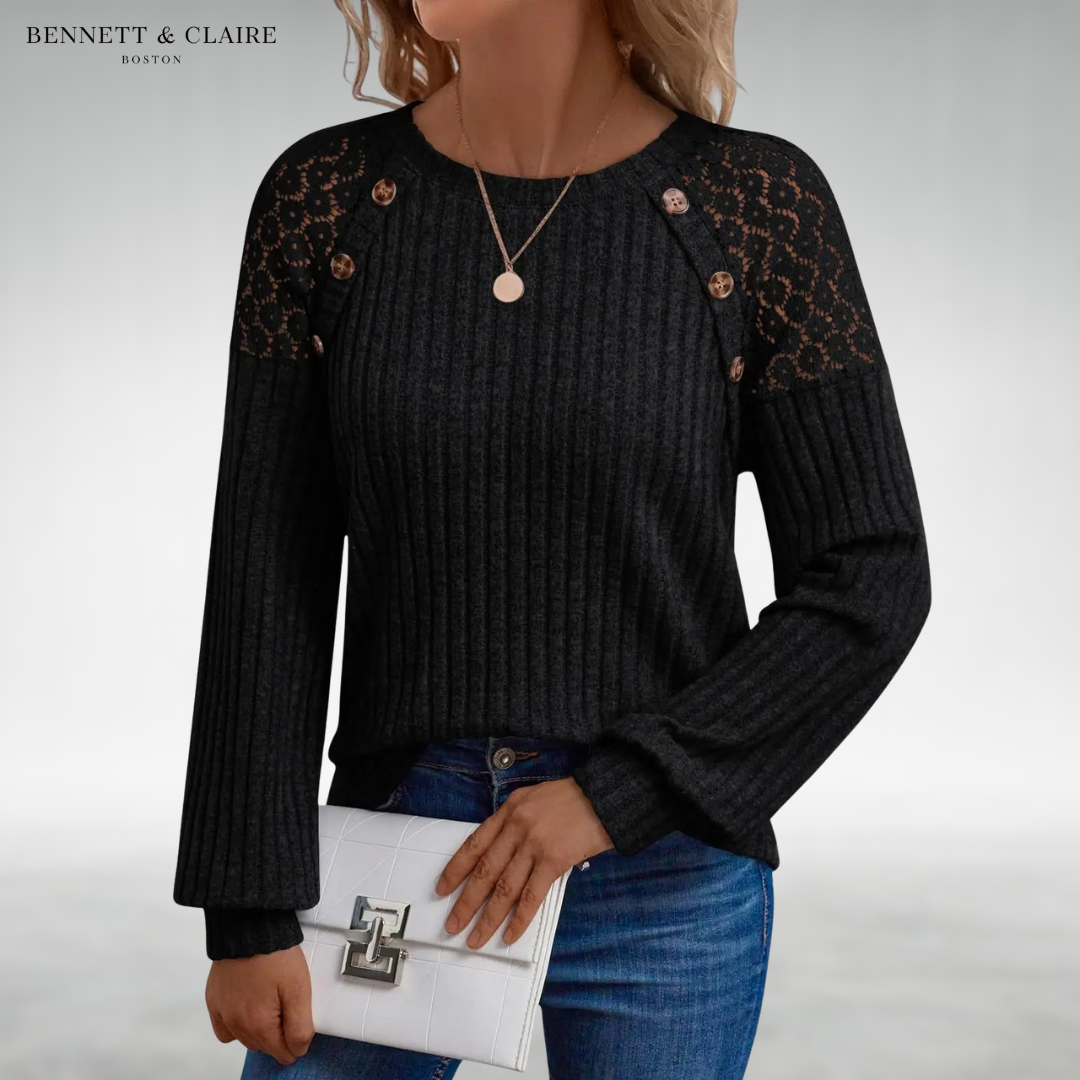 Trisha Button-Shoulder Sweater