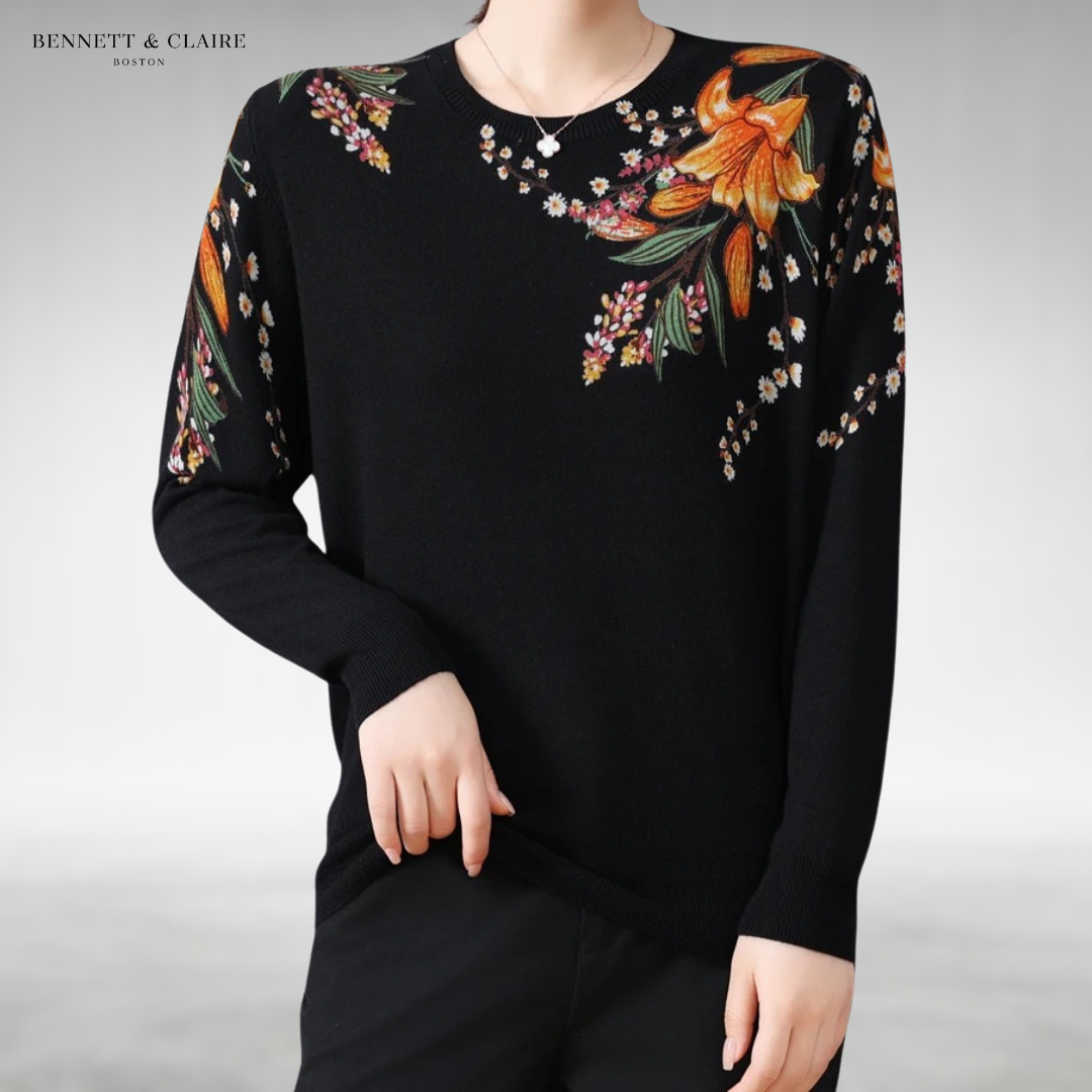 Alannah™ Elegant Floral Knit Sweater