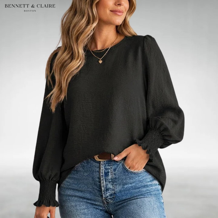 Maureen Elegant Puff-Sleeve Blouse
