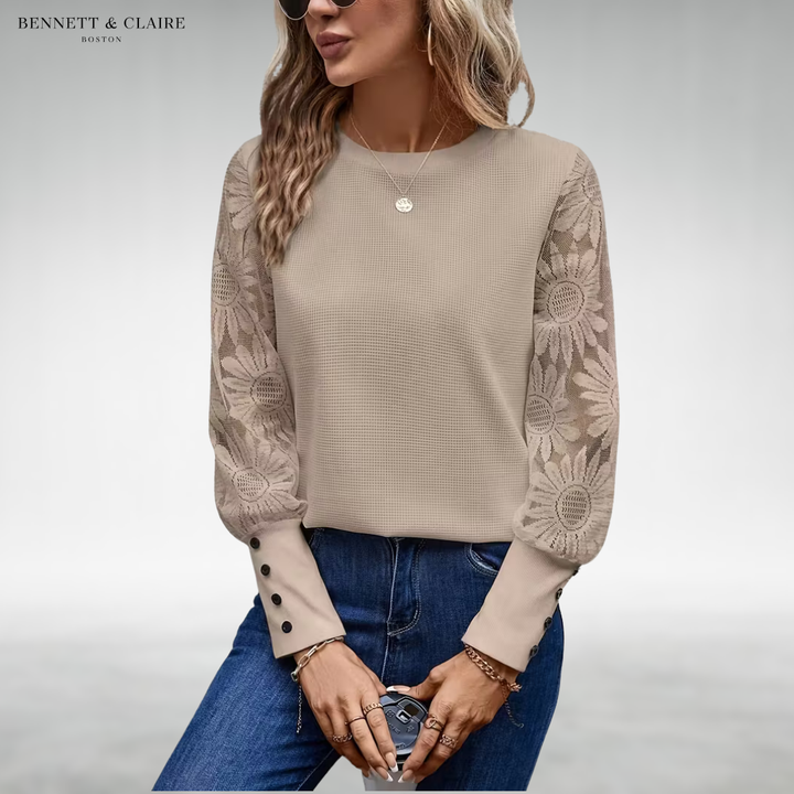 Eileen™ Lace Sleeve Knit Top