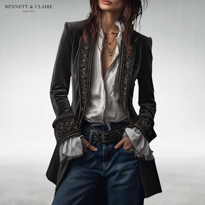 Elly™ Elegant Velvet Blazer