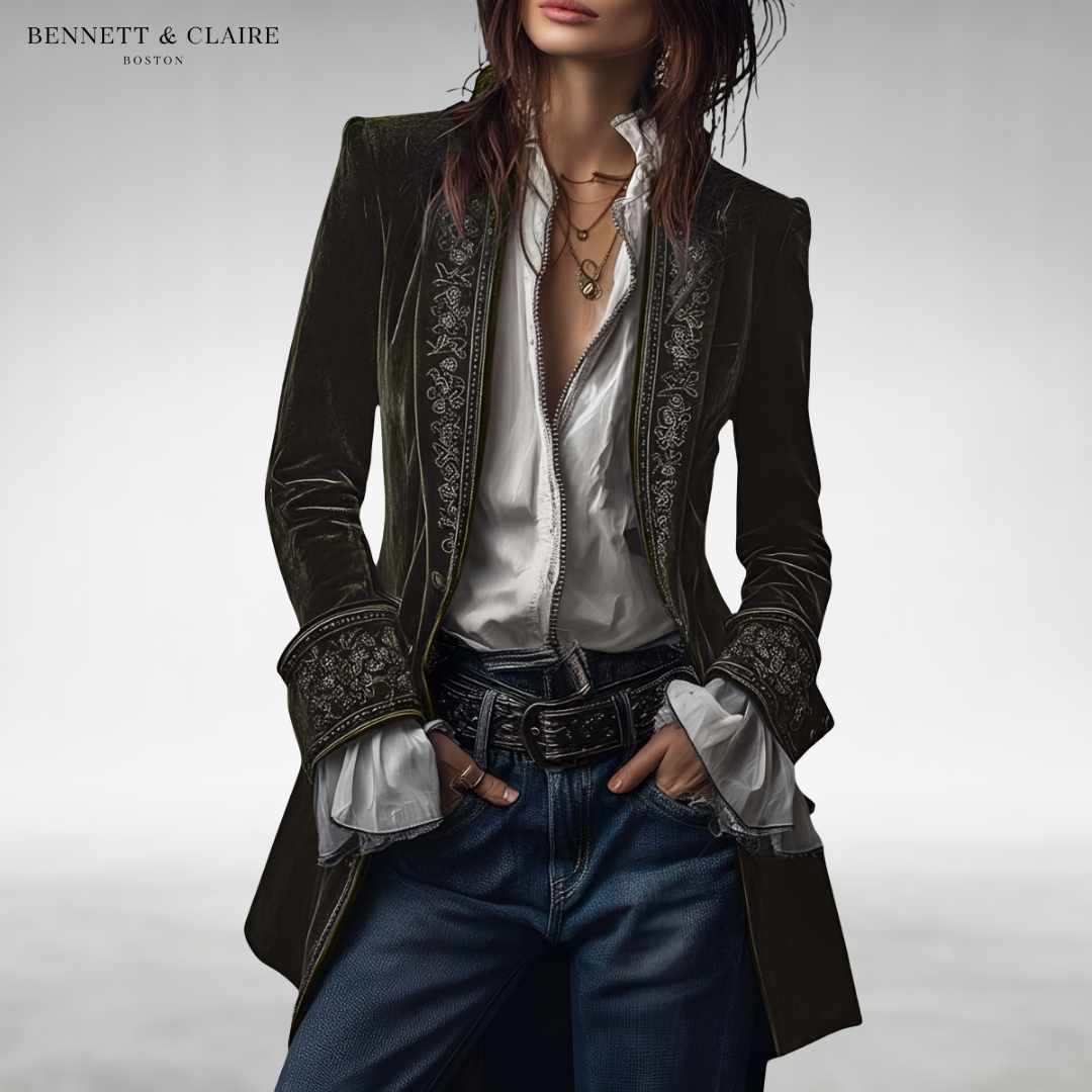 Elly™ Elegant Velvet Blazer