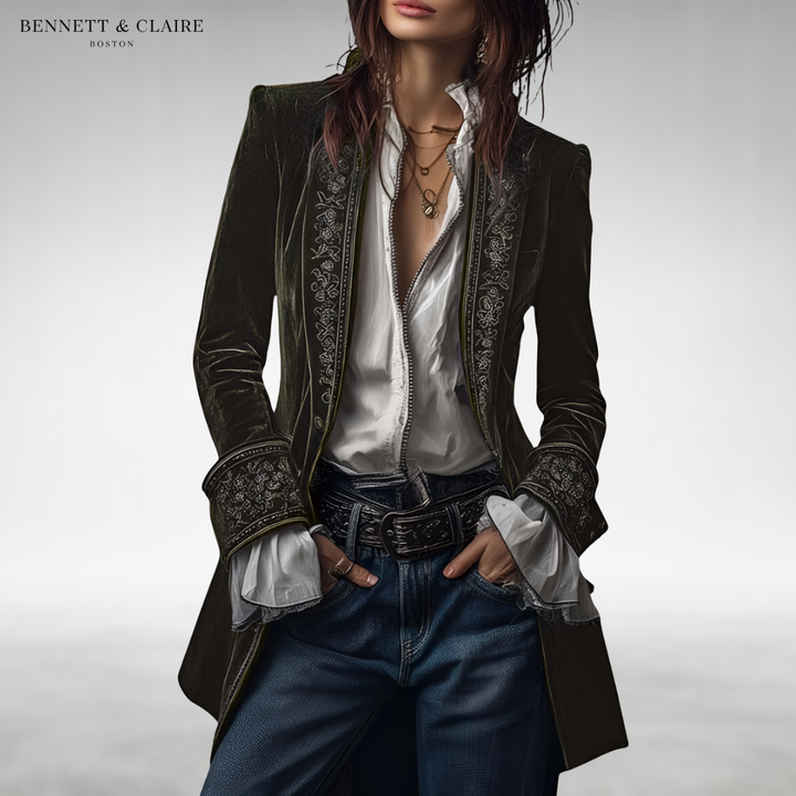 Elly™ Elegant Velvet Blazer