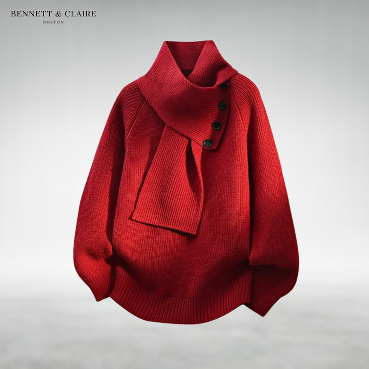 Mila™ Cozy Scarf-Collar Sweater