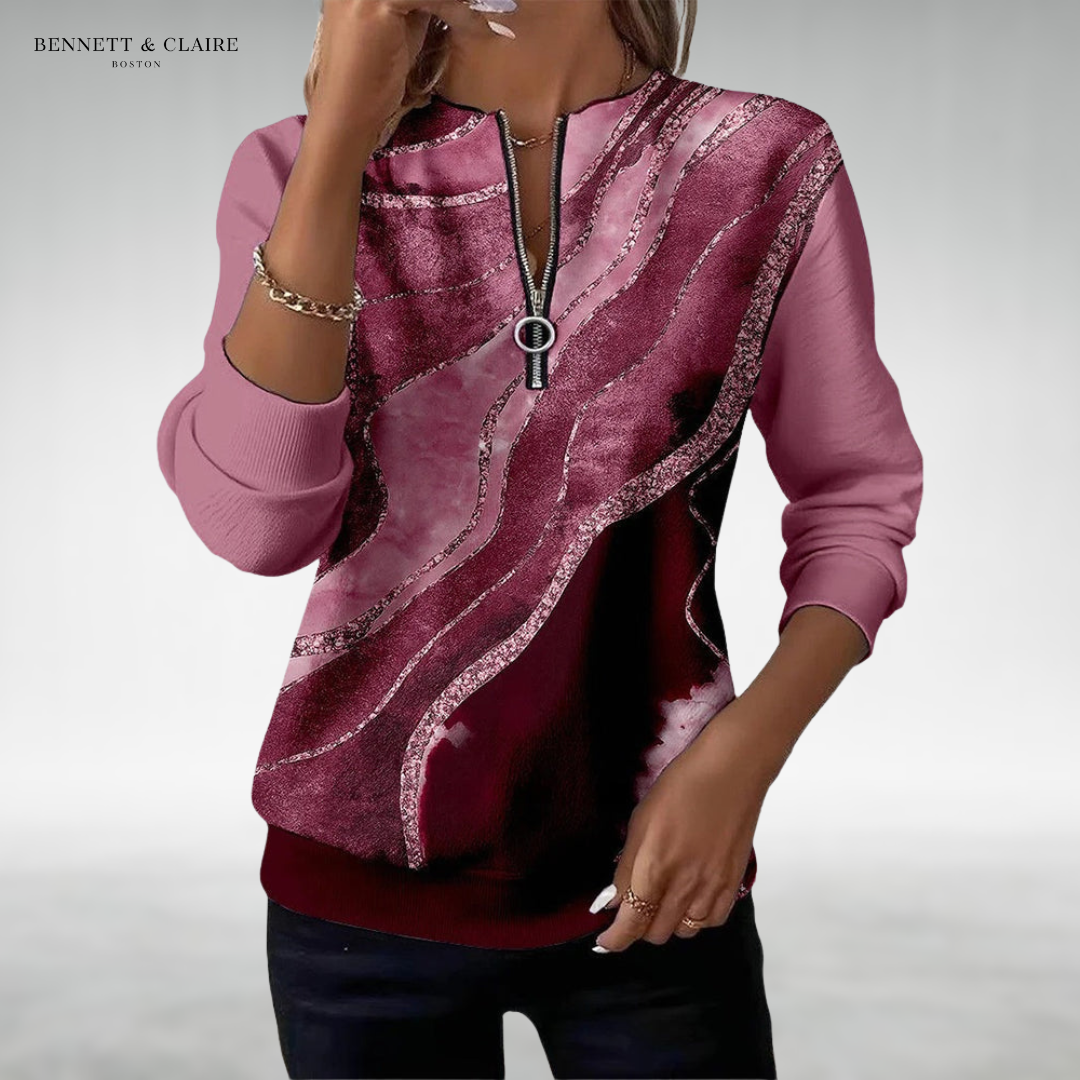 Elise™ Vintage Zip Sweater