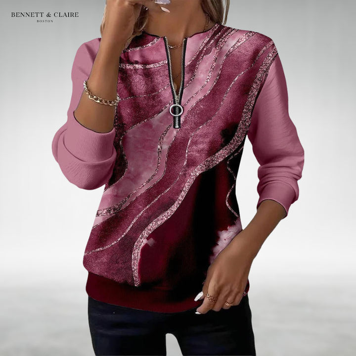 Elise™ Vintage Zip Sweater